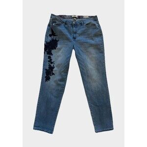 Vintage America Blues Gratia Bestie Jeans Floral Embroidery Stretch Size 14MR/32